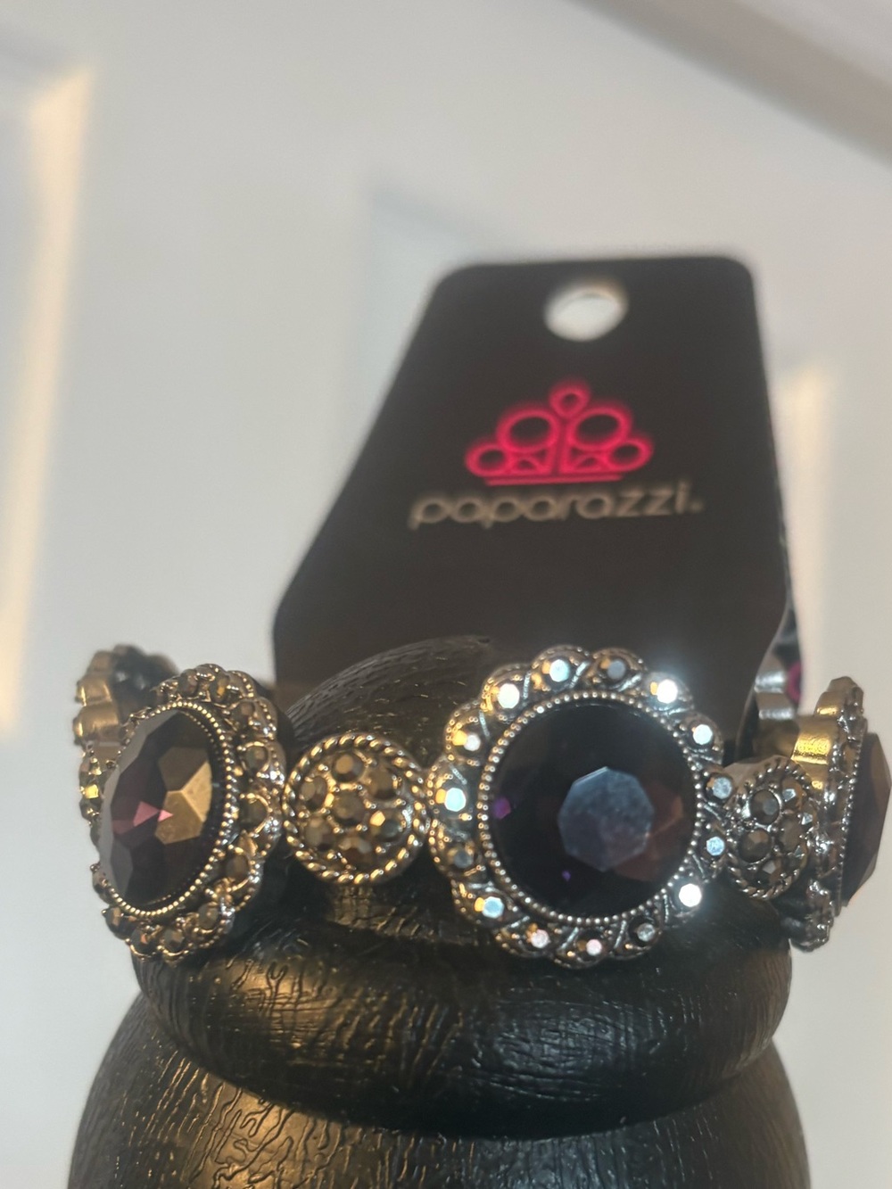 Paparazzi Purple-Black Vintage Glam Bracelet